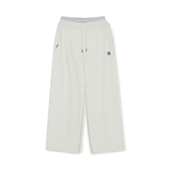 กางเกงขายาว Womens Basic Double Waisted Semi Wide Hip Pants New York Yankees