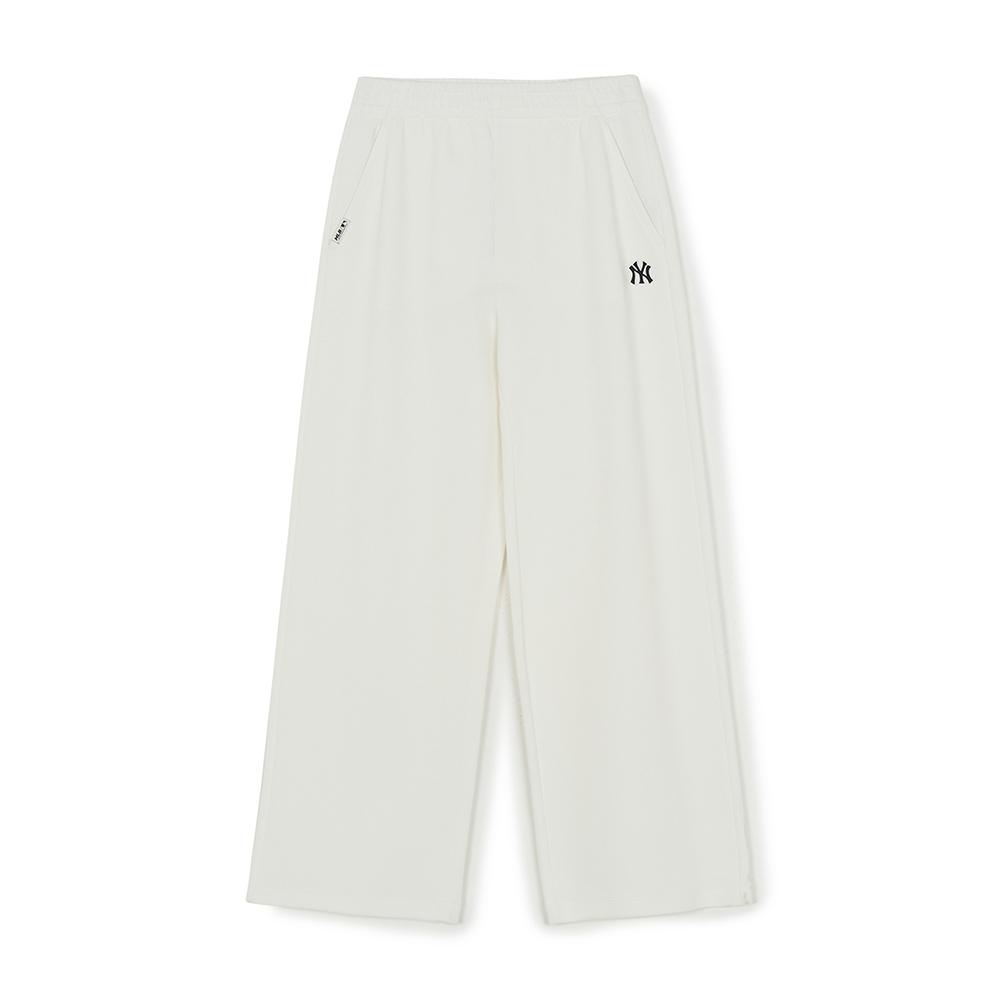 กางเกงขายาว Womens Basic Ribbed Semi Wide Pants New York Yankees