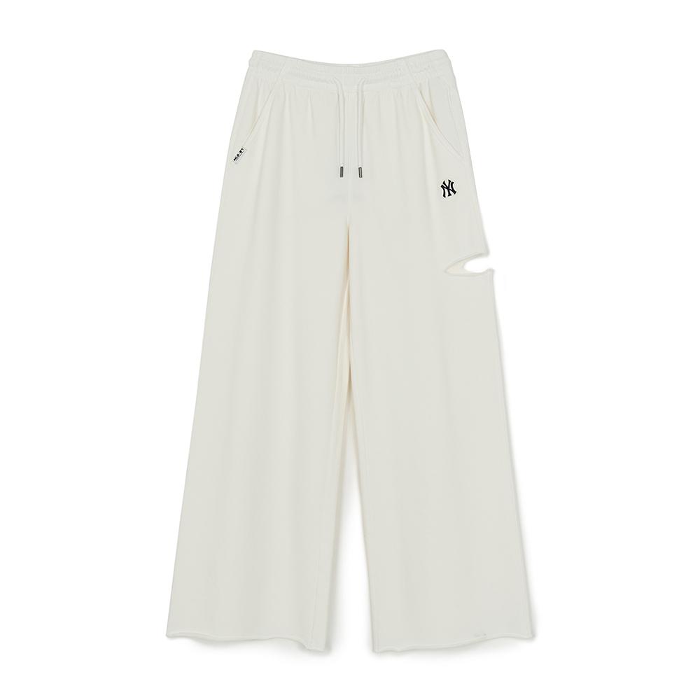 กางเกงขายาว Womens Basic Cut Out Washing Wide Pants New York Yankees