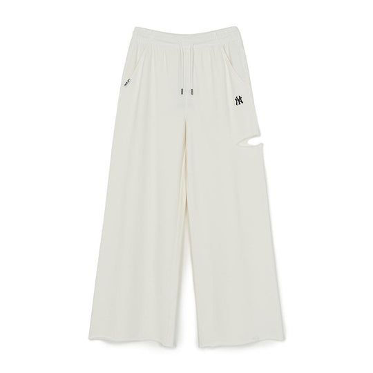 กางเกงขายาว Womens Basic Cut Out Washing Wide Pants New York Yankees