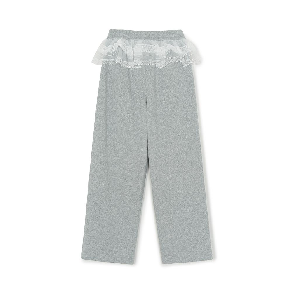 กางเกงขายาว Womens Basic Lace Ruffle Semi Wide Pants New York Mets
