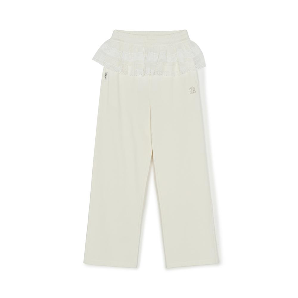 กางเกงขายาว Womens Basic Lace Ruffle Semi Wide Pants New York Yankees