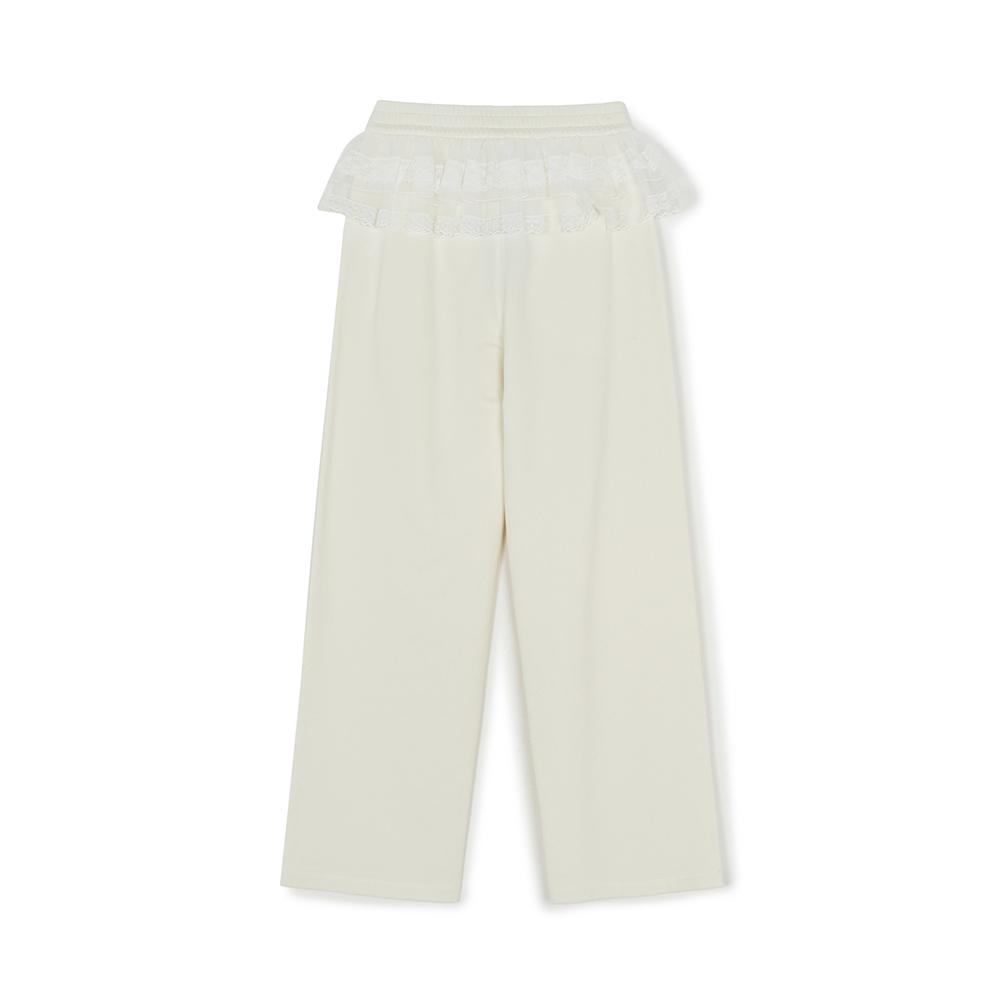 กางเกงขายาว Womens Basic Lace Ruffle Semi Wide Pants New York Yankees