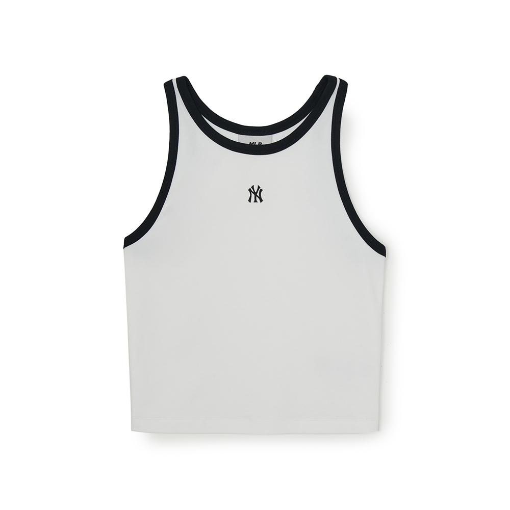 เสื้อกล้าม Women's Basic Ringer Crop Sleeveless T-Shirts New York Yankees