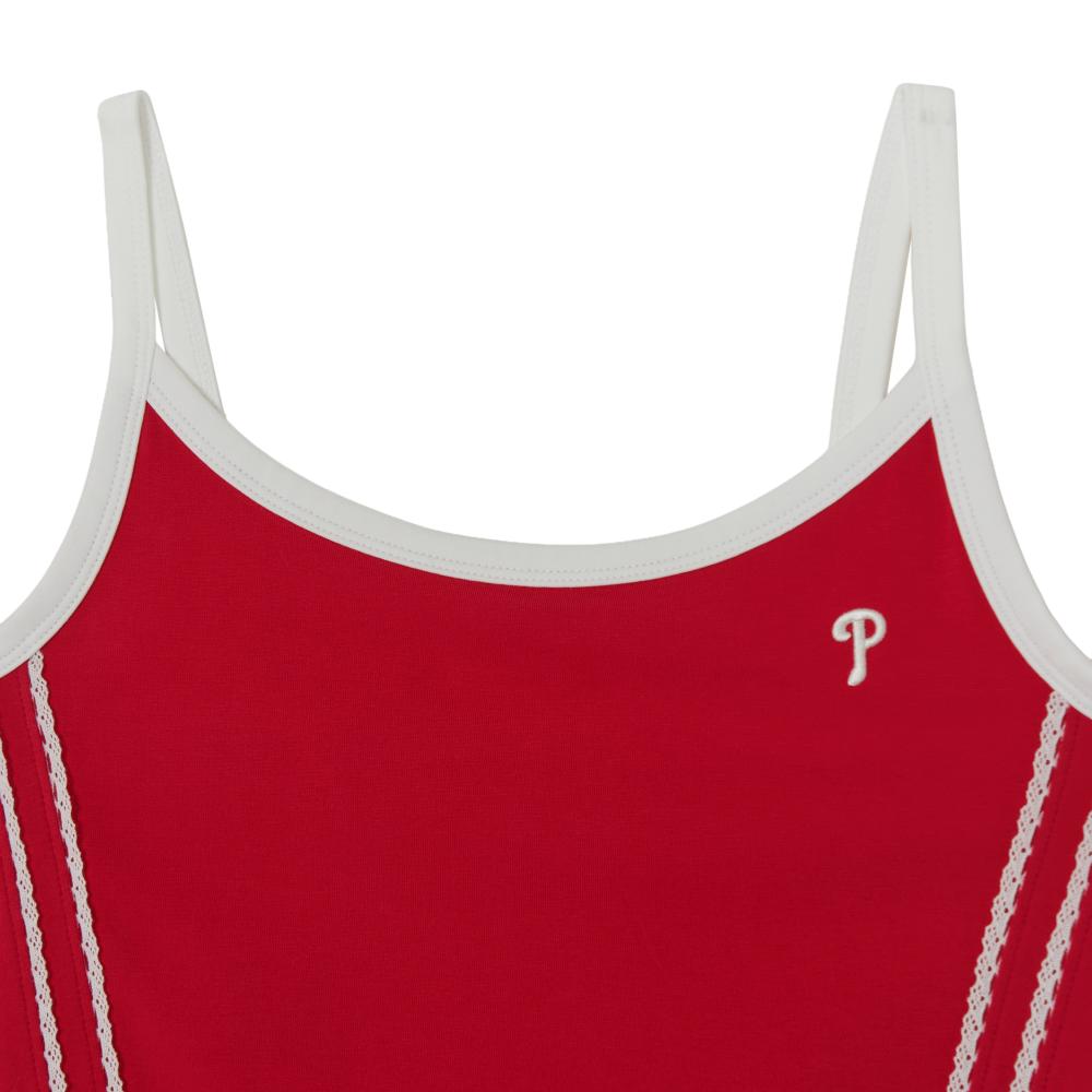Varsity Lace Track Detail Sleeveless T-Shirt Philadelphia Phillies