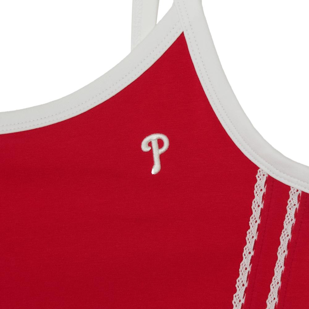 Varsity Lace Track Detail Sleeveless T-Shirt Philadelphia Phillies