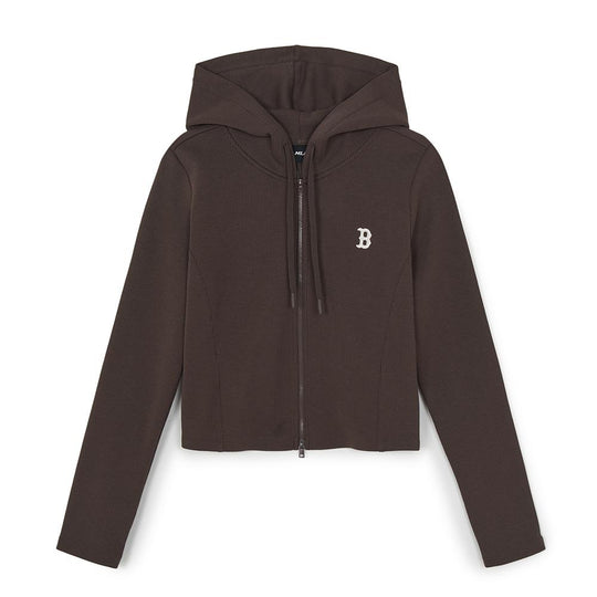 เสื้อเทรนนิ่ง Womens Sportive Slimfit Ribbed Hood Zip Up New York Yankees