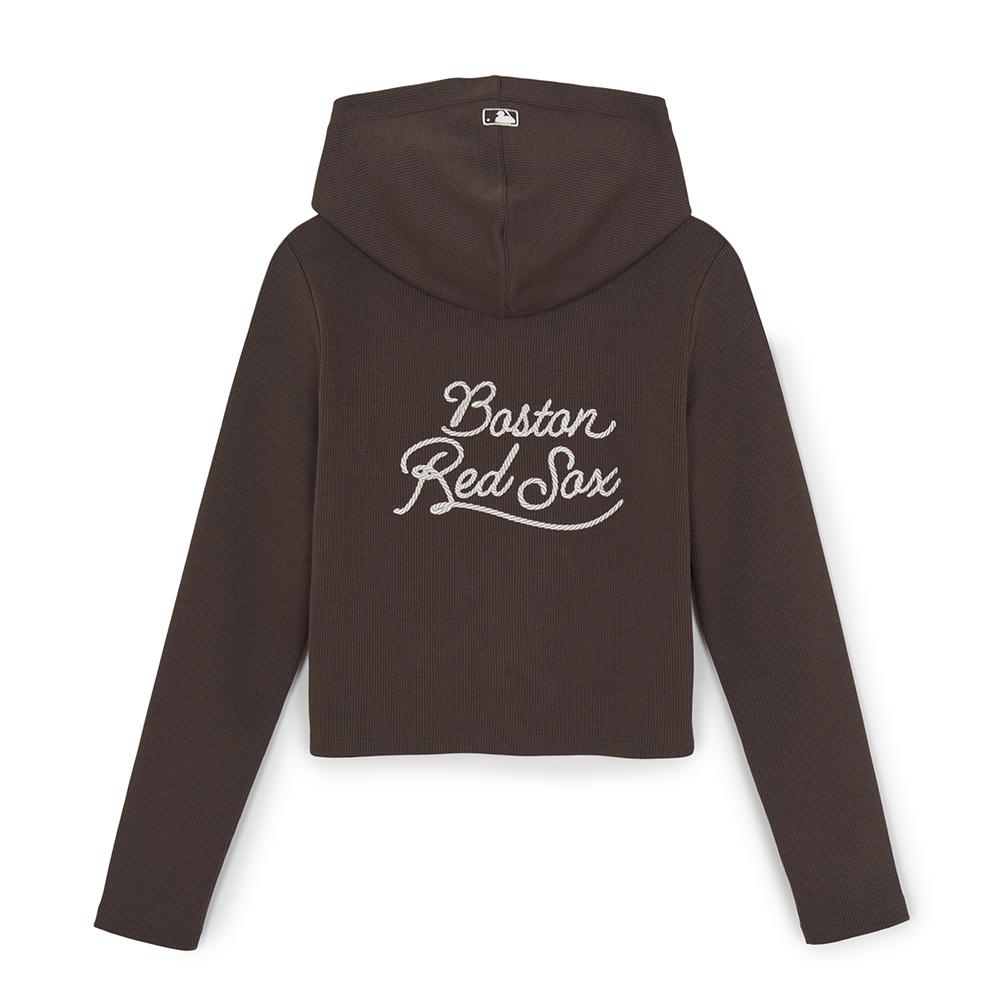 เสื้อเทรนนิ่ง Womens Sportive Slimfit Ribbed Hood Zip Up Boston Red Sox
