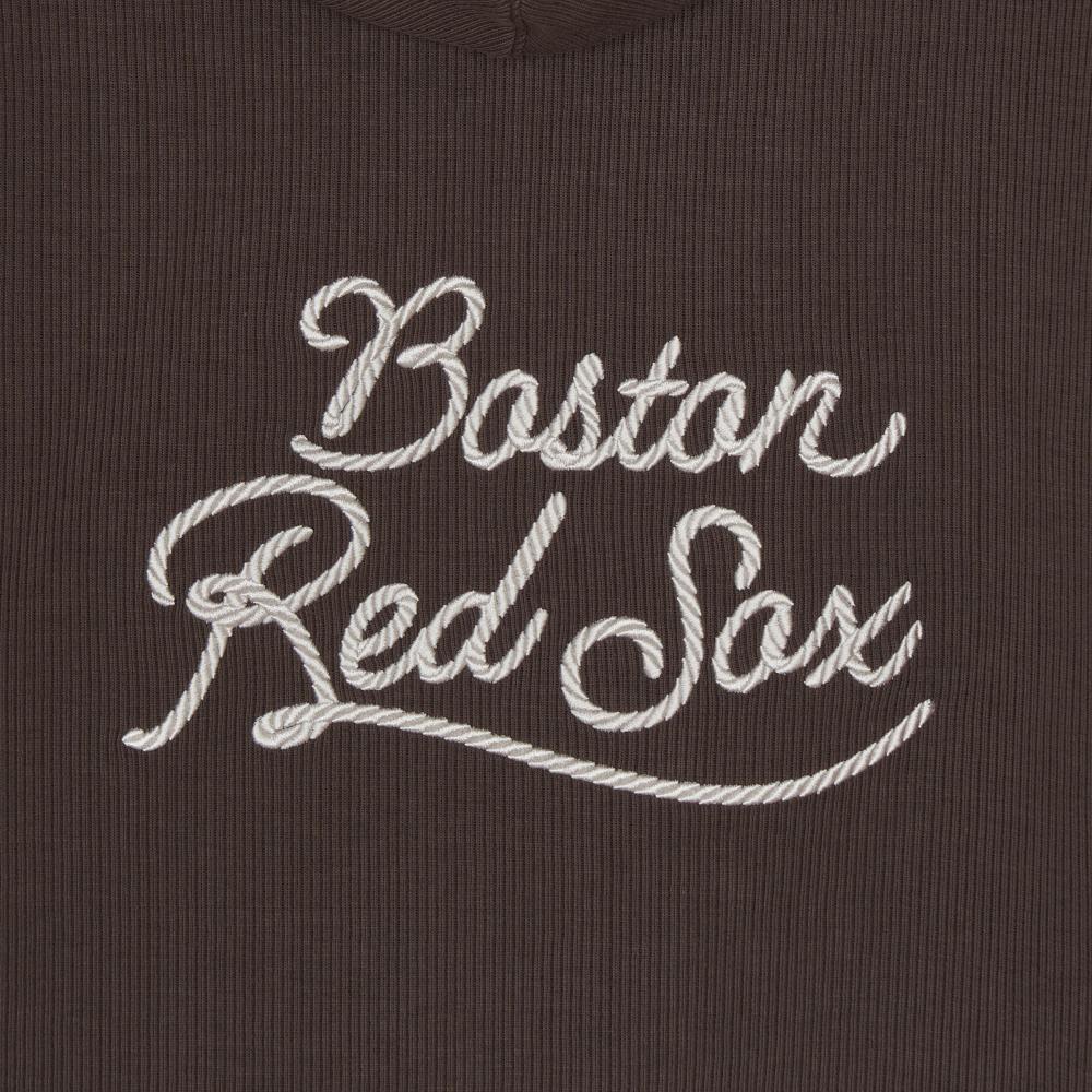 เสื้อเทรนนิ่ง Womens Sportive Slimfit Ribbed Hood Zip Up Boston Red Sox