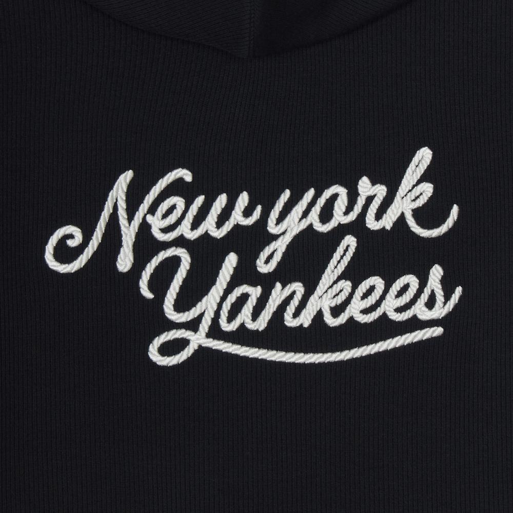 เสื้อเทรนนิ่ง Womens Sportive Slimfit Ribbed Hood Zip Up New York Yankees