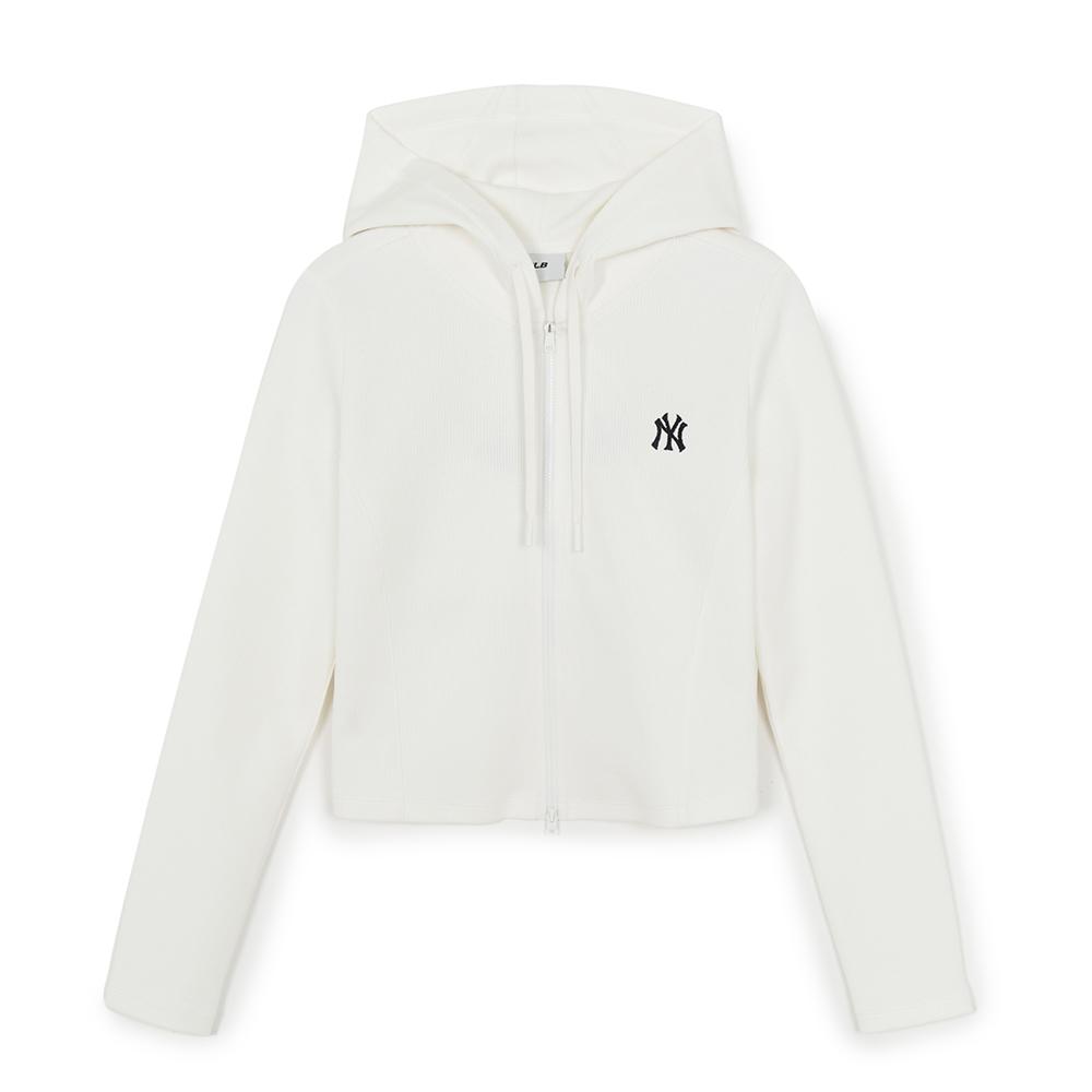 เสื้อเทรนนิ่ง Womens Sportive Slimfit Ribbed Hood Zip Up New York Yankees