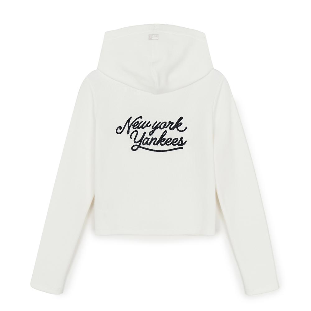 เสื้อเทรนนิ่ง Womens Sportive Slimfit Ribbed Hood Zip Up New York Yankees