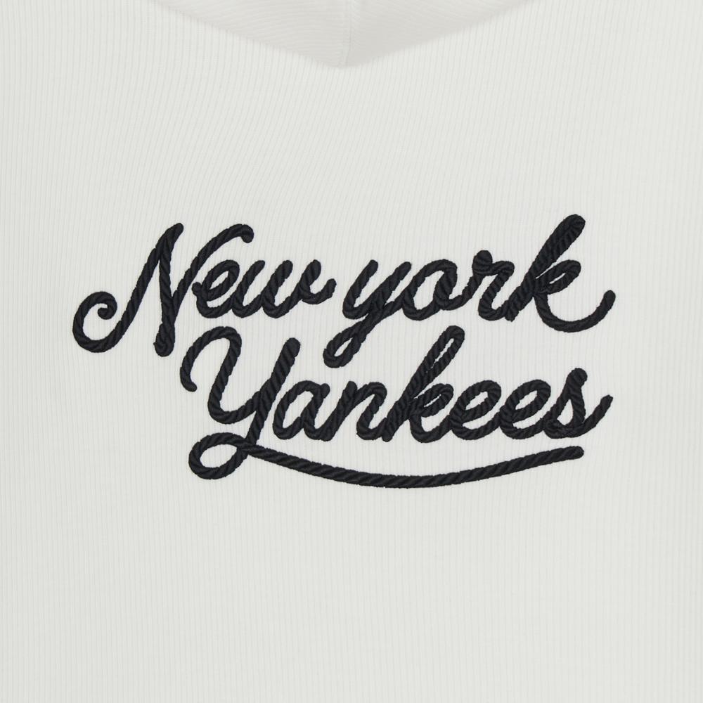 เสื้อเทรนนิ่ง Womens Sportive Slimfit Ribbed Hood Zip Up New York Yankees