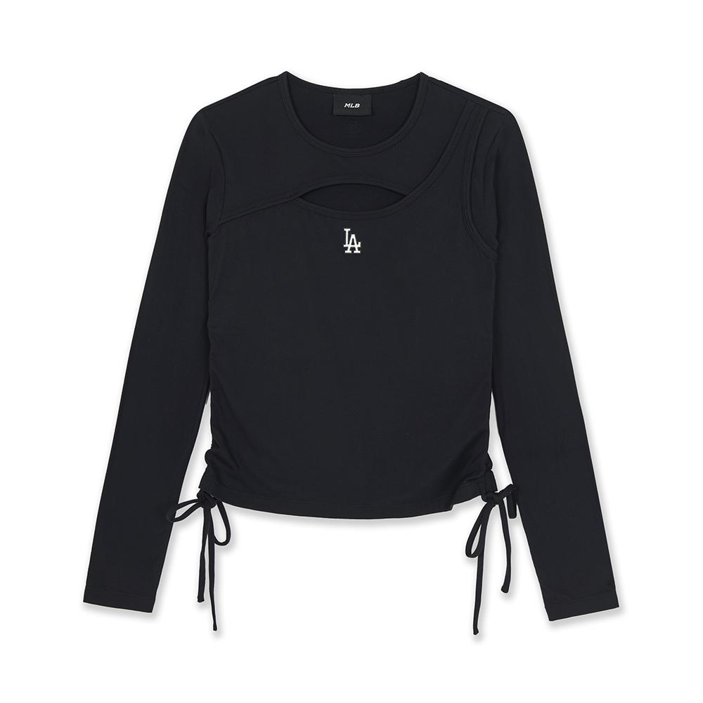 เสื้อยืดแขนยาว Basic Cut Out Slim Semi Crop Long Sleeve T-Shirts Los Angeles Dodgers