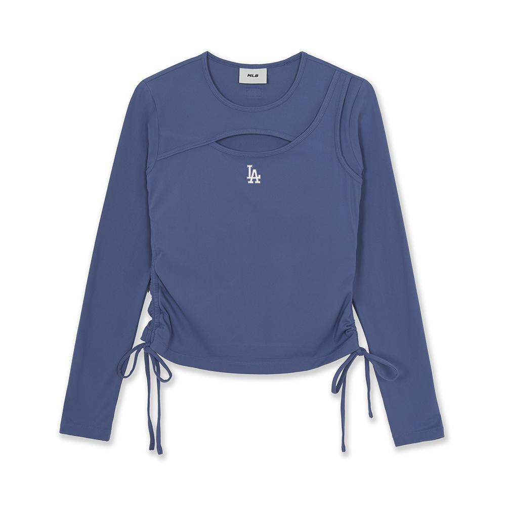 เสื้อยืดแขนยาว Basic Cut Out Slim Semi Crop Long Sleeve T-Shirts Los Angeles Dodgers