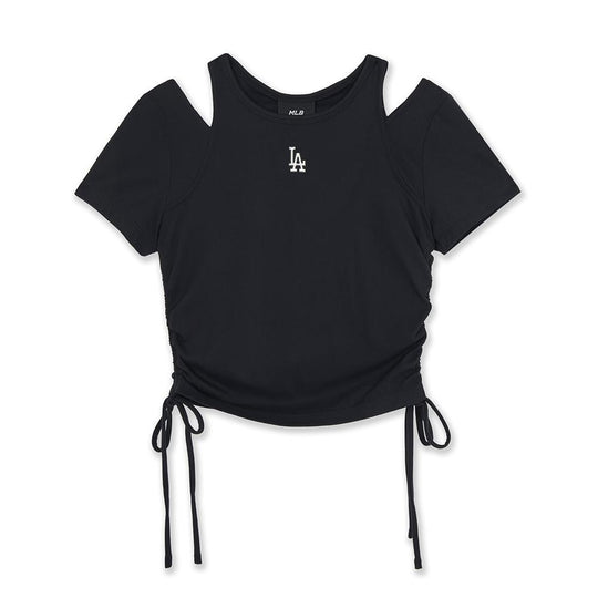 Basic Cut Out Slim Crop T-Shirts Los Angeles Dodgers