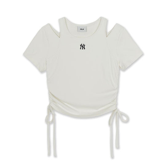 Basic Cut Out Slim Crop T-Shirts New York Yankees