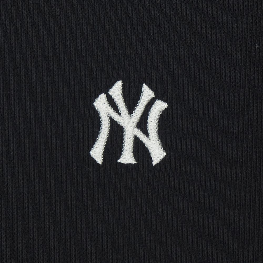 เสื้อยืดแขนยาว Women's Vintage Slim Ribbed Henley Neck Long Sleeve T-Shirts New York Yankees