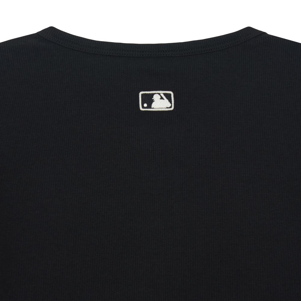 เสื้อยืดแขนยาว Women's Vintage Slim Ribbed Henley Neck Long Sleeve T-Shirts New York Yankees