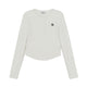Women's Vintage Slim Ribbed Henley Neck Long Sleeve T-Shirts New York Yankees