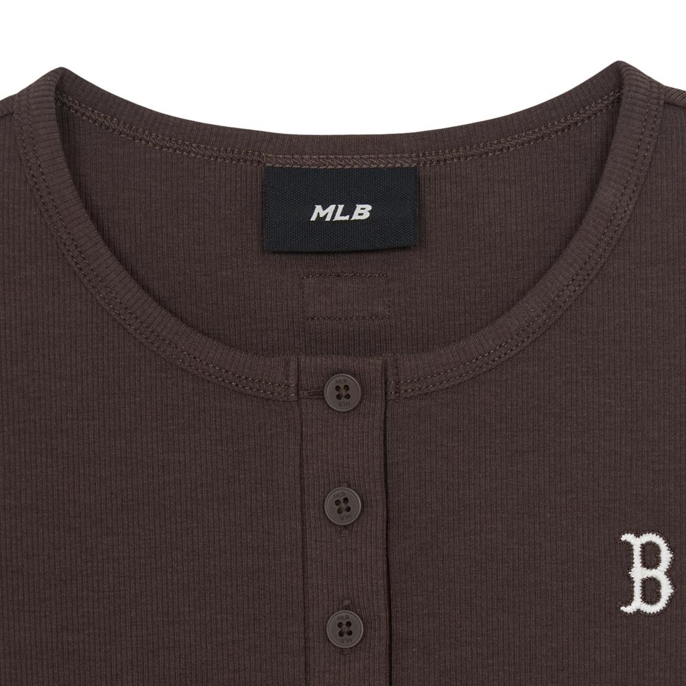 เสื้อยืด Women's Vintage Slim Henley Neck T-Shirts Boston Red Sox