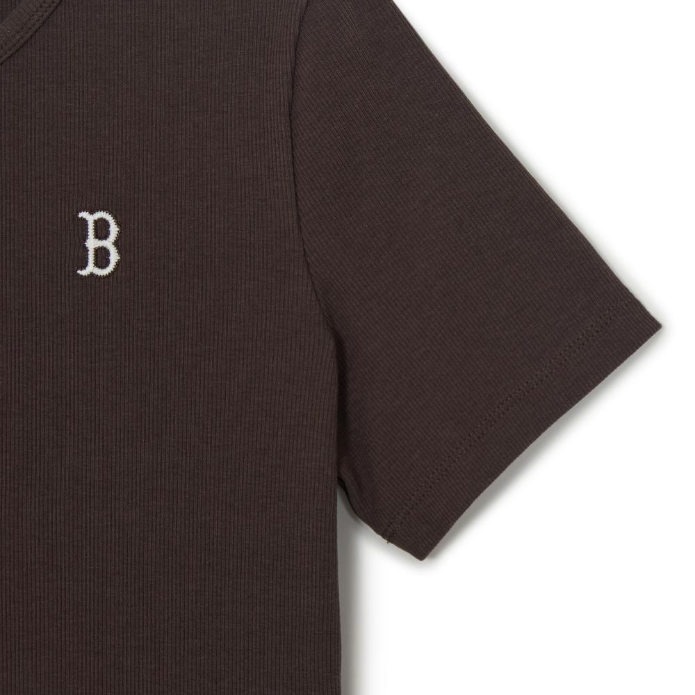 เสื้อยืด Women's Vintage Slim Henley Neck T-Shirts Boston Red Sox