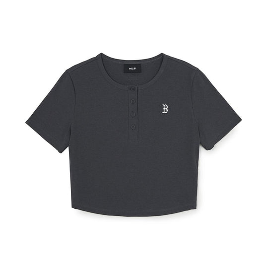 เสื้อยืด Women's Vintage Slim Henley Neck T-Shirts Boston Red Sox