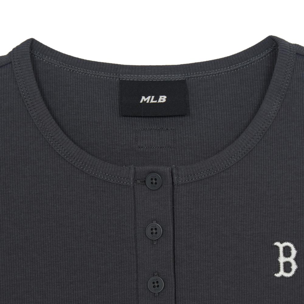 เสื้อยืด Women's Vintage Slim Henley Neck T-Shirts Boston Red Sox