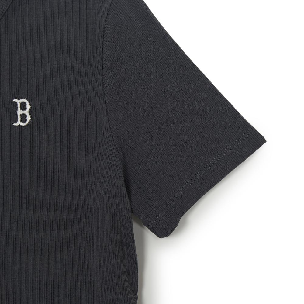เสื้อยืด Women's Vintage Slim Henley Neck T-Shirts Boston Red Sox