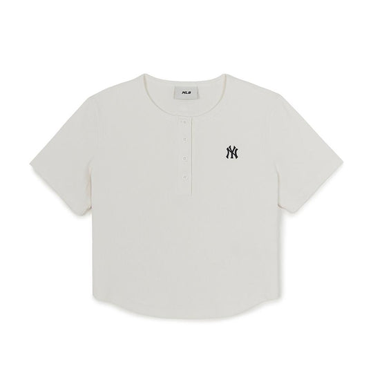 เสื้อยืด Women's Vintage Slim Henley Neck T-Shirts New York Yankees