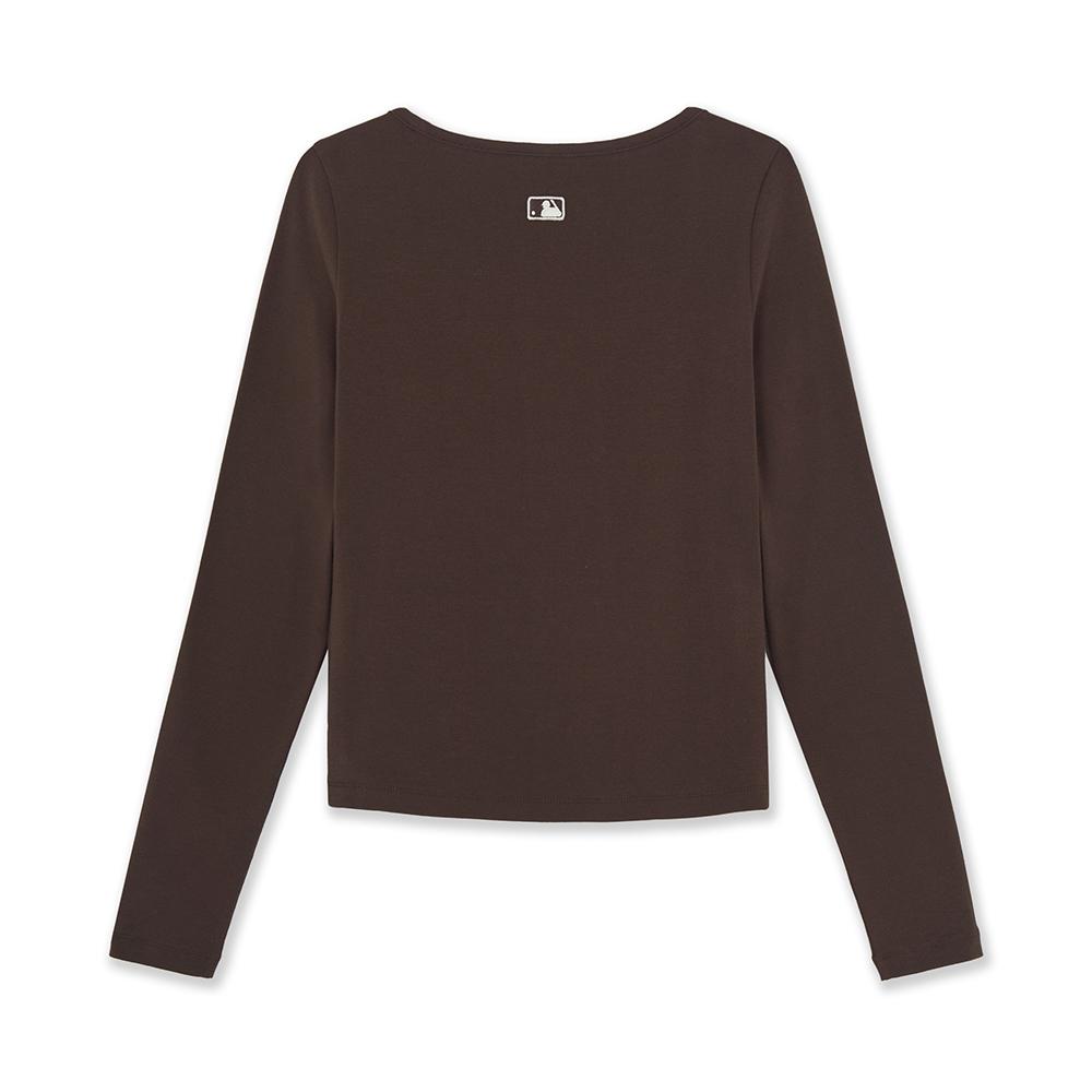 Basic Slim Semi Crop Square Neck Long Sleeve T-Shirts San Francisco Giants