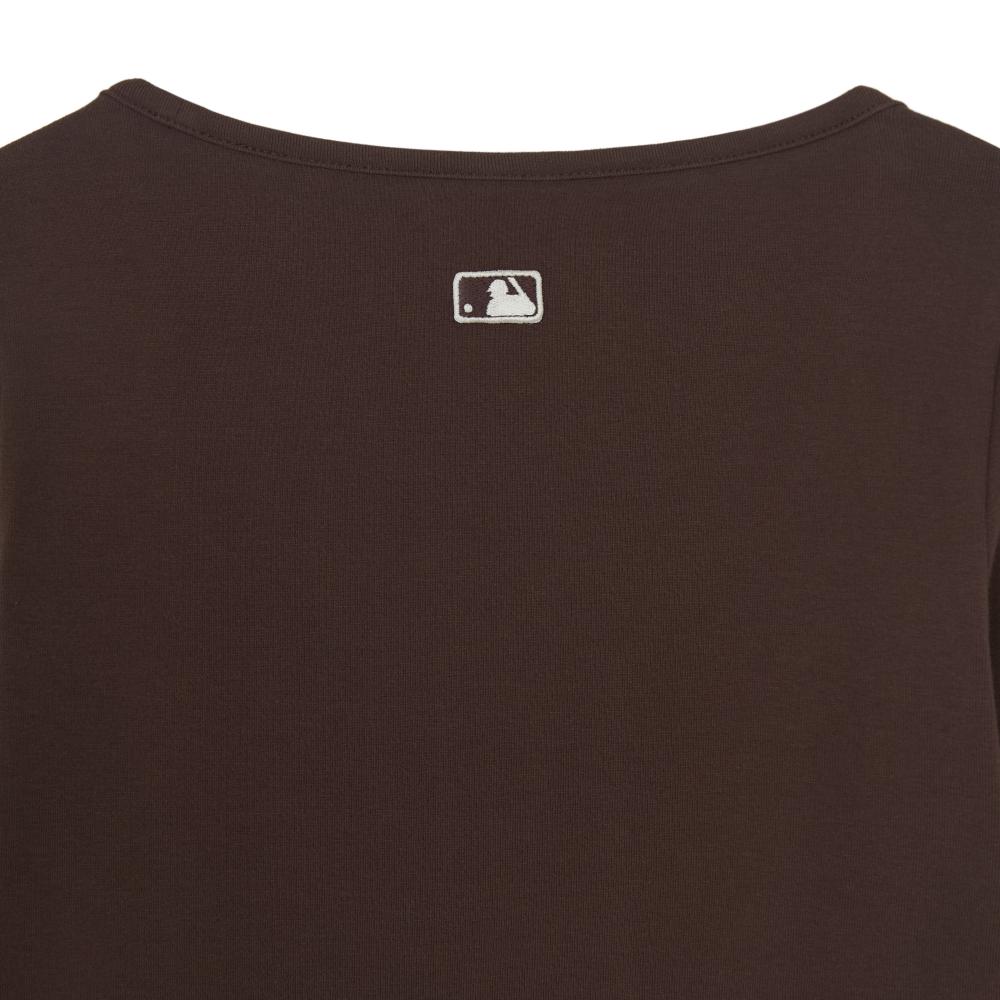 Basic Slim Semi Crop Square Neck Long Sleeve T-Shirts San Francisco Giants