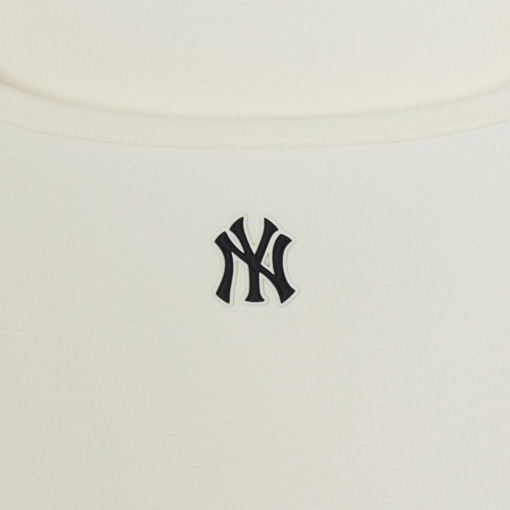 Basic Slim Semi Crop Square Neck Long Sleeve T-Shirts New York Yankees