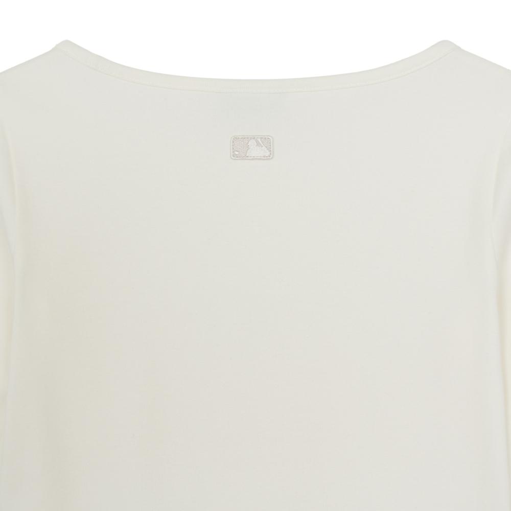 Basic Slim Semi Crop Square Neck Long Sleeve T-Shirts New York Yankees
