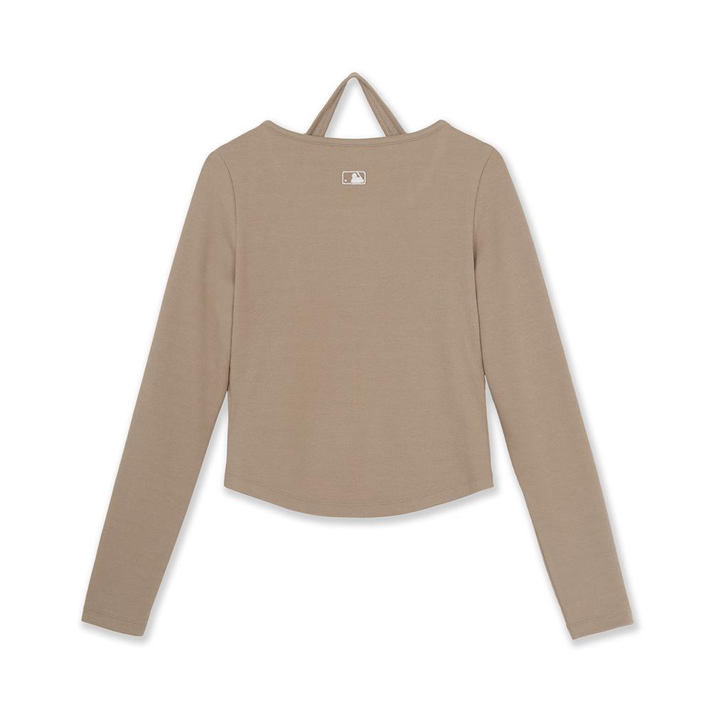 Basic Henley Neck Layered Slim Semi Crop Long Sleeve T-Shirts San Diego Padres