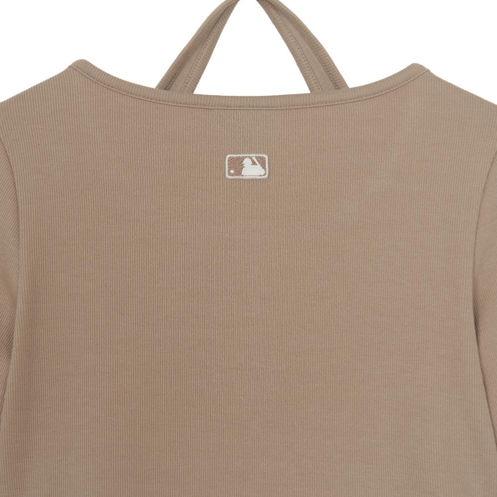 Basic Henley Neck Layered Slim Semi Crop Long Sleeve T-Shirts San Diego Padres