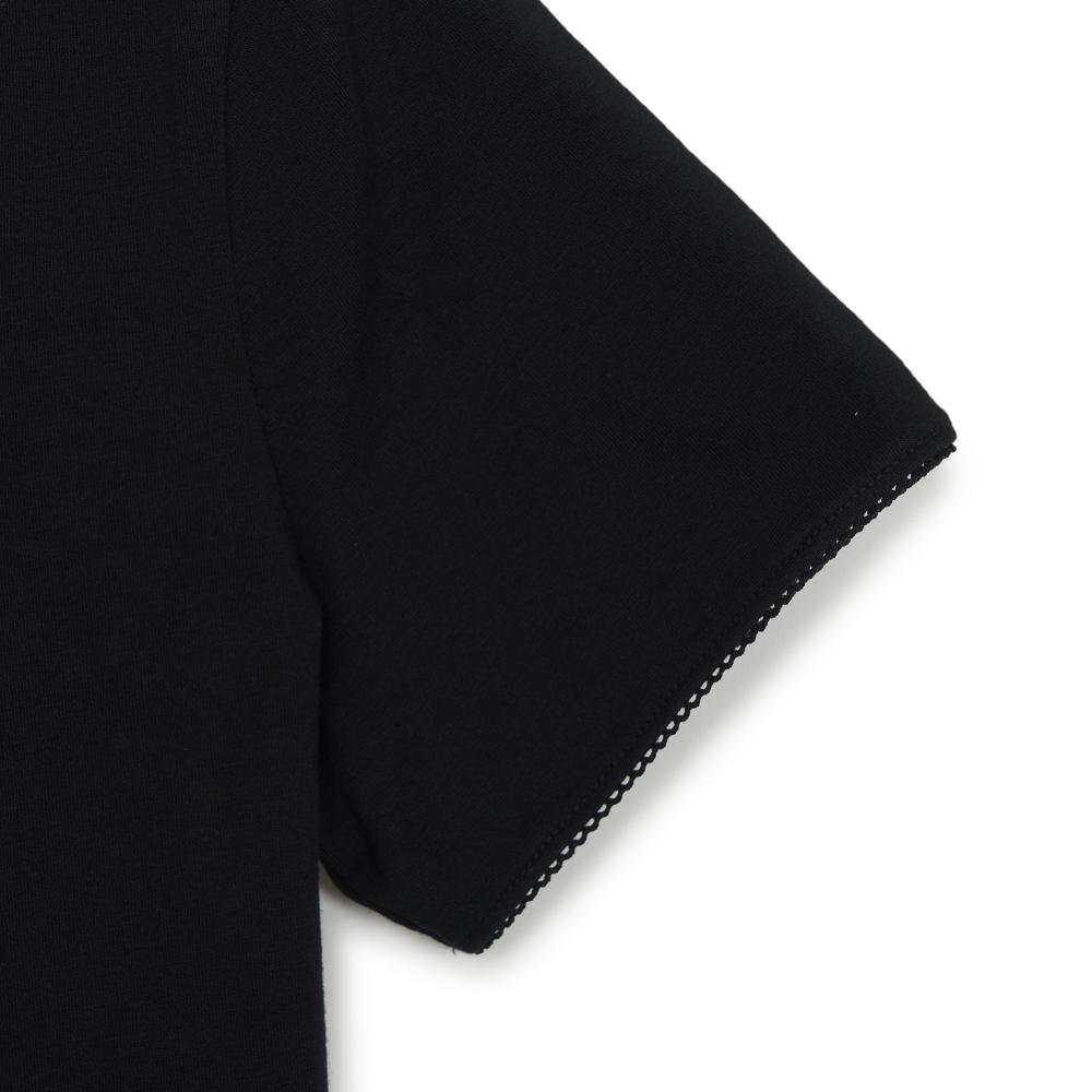 เสื้อยืด  Basic Lace Square Neck Slim Semi Crop T-Shirts Los Angeles Dodgers