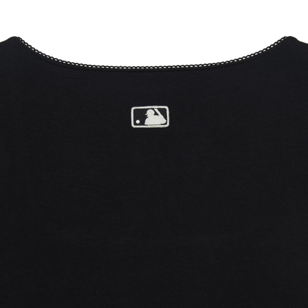 เสื้อยืด  Basic Lace Square Neck Slim Semi Crop T-Shirts Los Angeles Dodgers