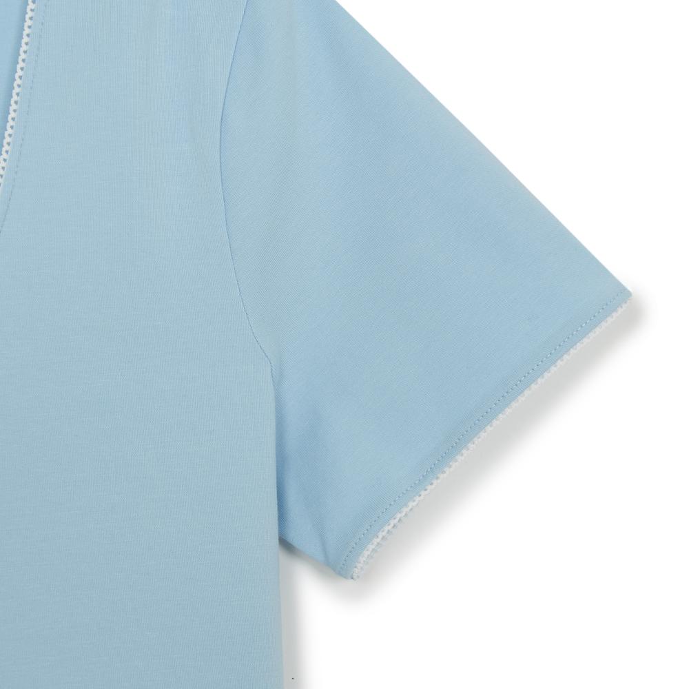 เสื้อยืด  Basic Lace Square Neck Slim Semi Crop T-Shirts Los Angeles Dodgers