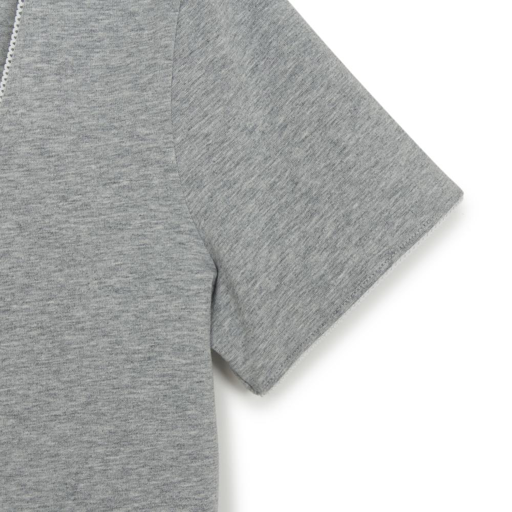 เสื้อยืด  Basic Lace Square Neck Slim Semi Crop T-Shirts New York Mets