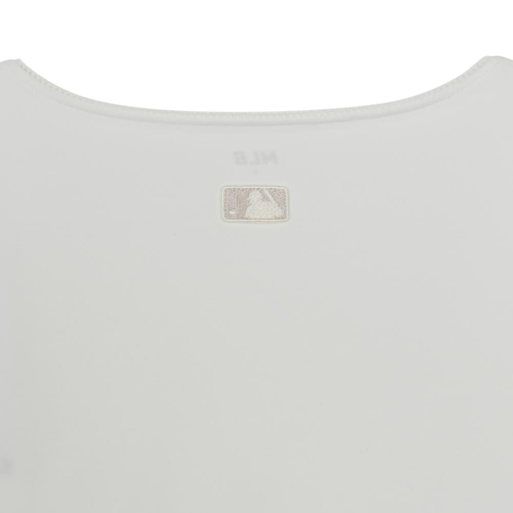 เสื้อยืด  Basic Lace Square Neck Slim Semi Crop T-Shirts New York Yankees