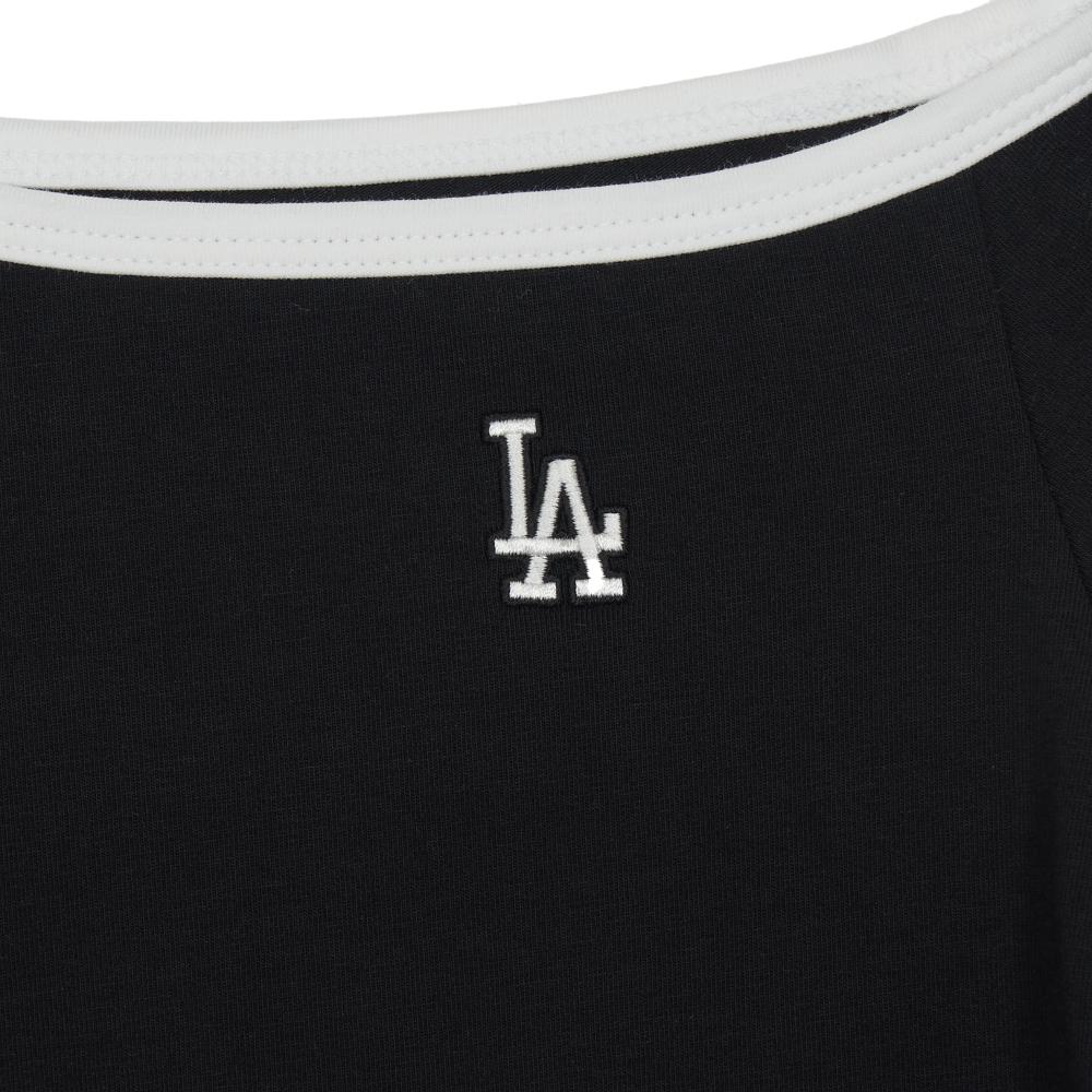 เสื้อยืด  Color Point Off Shoulder Shirring Slim Crop T-Shirts Los Angeles Dodgers