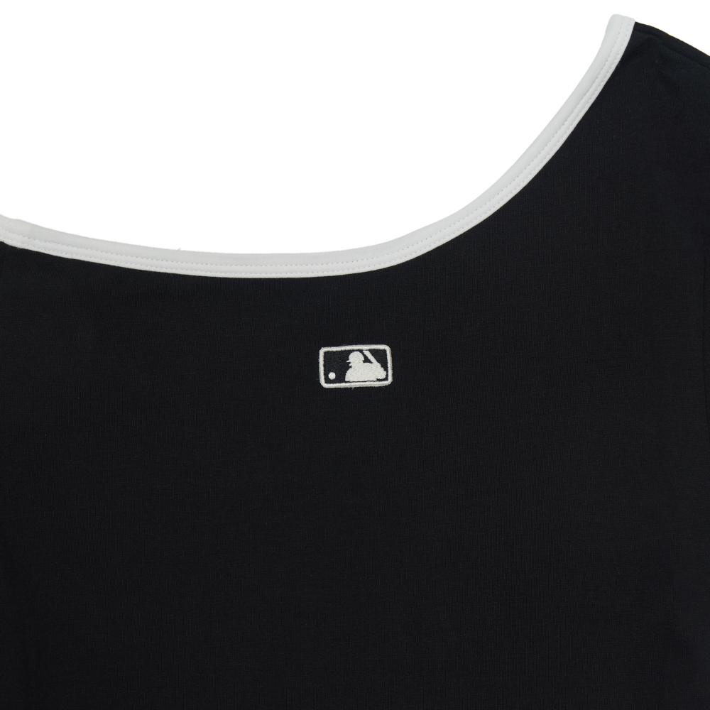 เสื้อยืด  Color Point Off Shoulder Shirring Slim Crop T-Shirts Los Angeles Dodgers