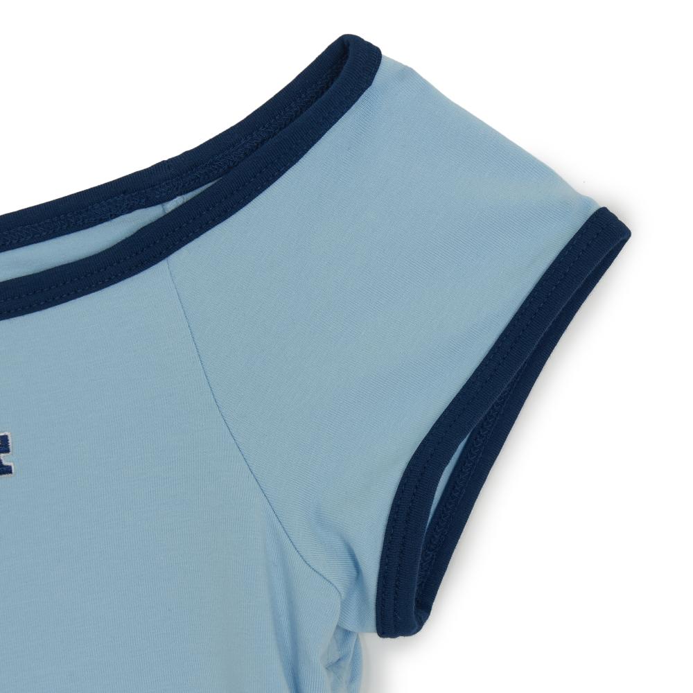 เสื้อยืด  Color Point Off Shoulder Shirring Slim Crop T-Shirts Los Angeles Dodgers