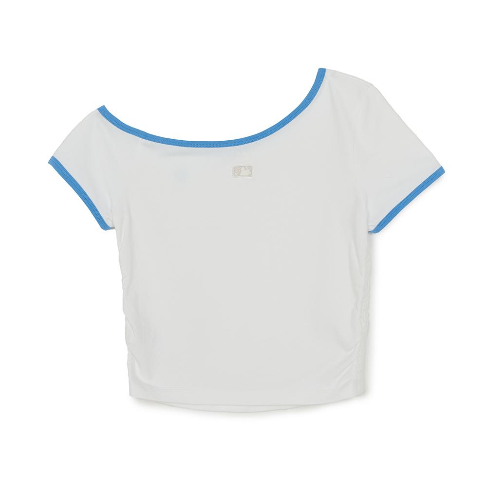 เสื้อยืด  Color Point Off Shoulder Shirring Slim Crop T-Shirts New York Yankees