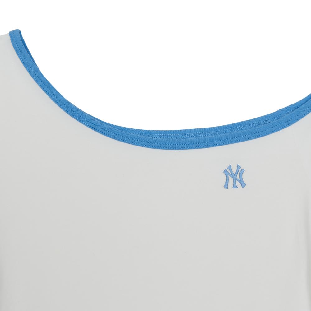 เสื้อยืด  Color Point Off Shoulder Shirring Slim Crop T-Shirts New York Yankees