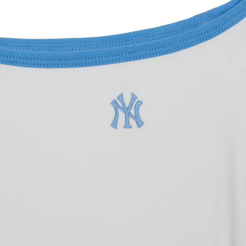 เสื้อยืด  Color Point Off Shoulder Shirring Slim Crop T-Shirts New York Yankees