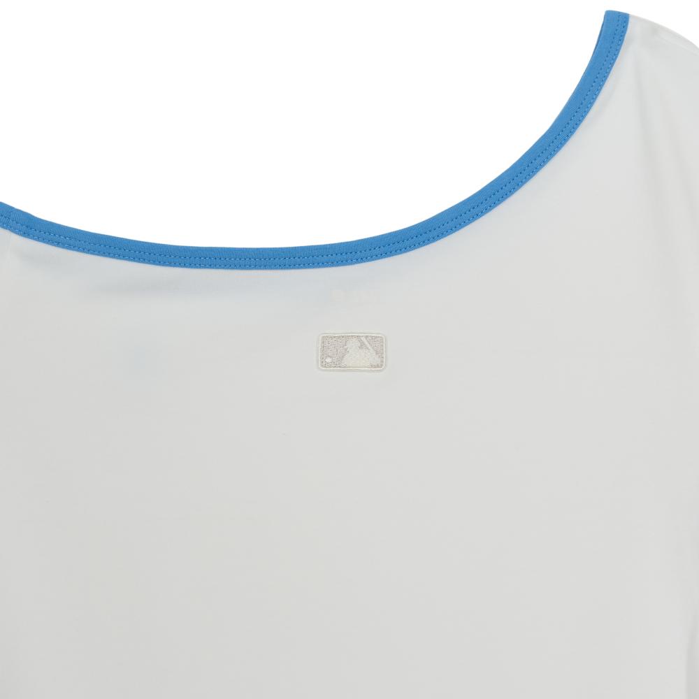เสื้อยืด  Color Point Off Shoulder Shirring Slim Crop T-Shirts New York Yankees
