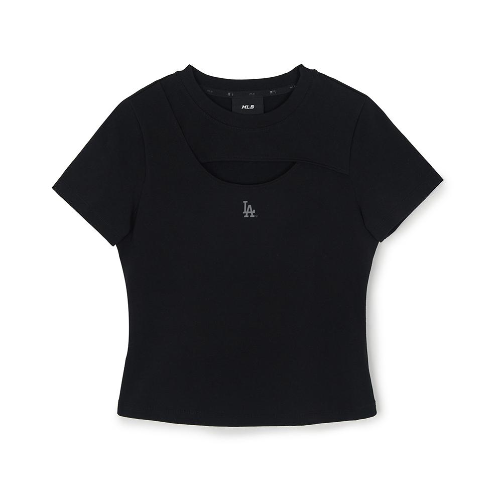 Cut Out Detail Slim Semi Crop T-Shirts Los Angeles Dodgers