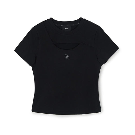 เสื้อยืด  Cut Out Detail Slim Semi Crop T-Shirts Los Angeles Dodgers